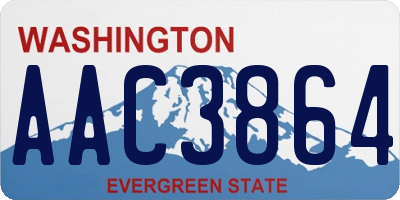 WA license plate AAC3864
