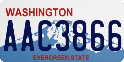 WA license plate AAC3866