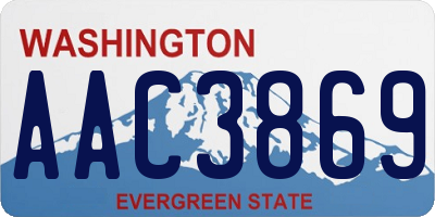WA license plate AAC3869