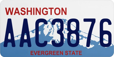 WA license plate AAC3876