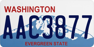 WA license plate AAC3877