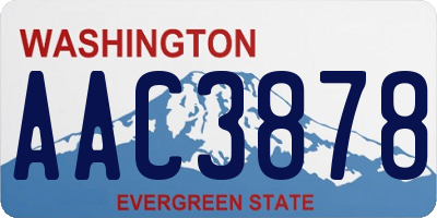 WA license plate AAC3878