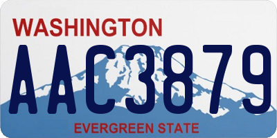 WA license plate AAC3879