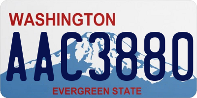 WA license plate AAC3880