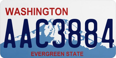 WA license plate AAC3884