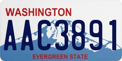 WA license plate AAC3891