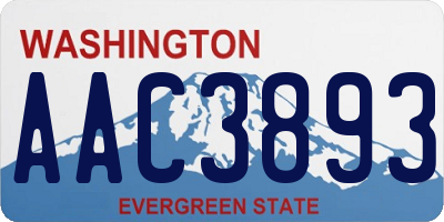 WA license plate AAC3893