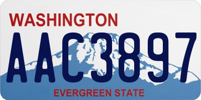 WA license plate AAC3897