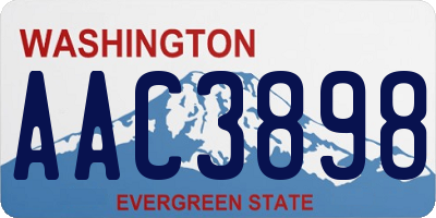 WA license plate AAC3898