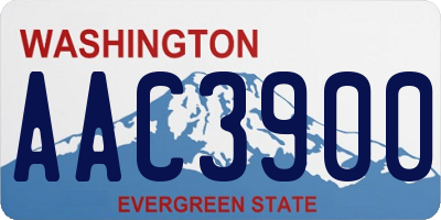 WA license plate AAC3900