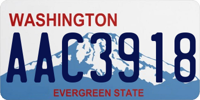 WA license plate AAC3918