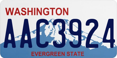 WA license plate AAC3924