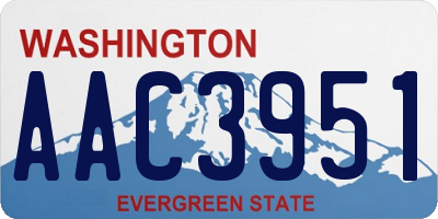 WA license plate AAC3951