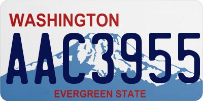 WA license plate AAC3955