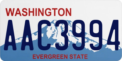 WA license plate AAC3994