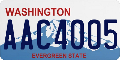 WA license plate AAC4005