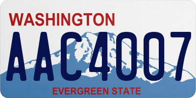 WA license plate AAC4007