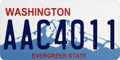 WA license plate AAC4011