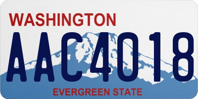 WA license plate AAC4018