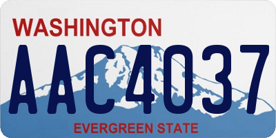WA license plate AAC4037