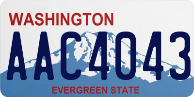 WA license plate AAC4043