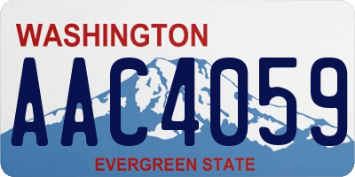 WA license plate AAC4059