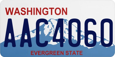 WA license plate AAC4060