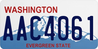 WA license plate AAC4061