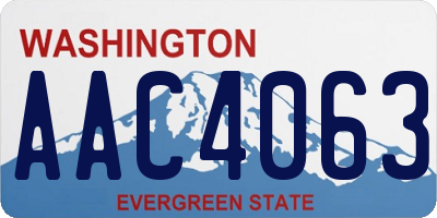 WA license plate AAC4063
