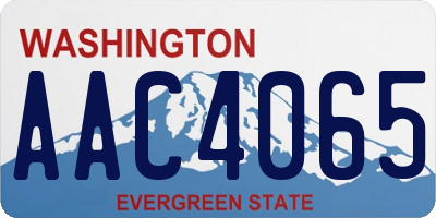 WA license plate AAC4065