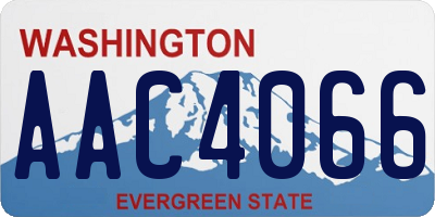 WA license plate AAC4066