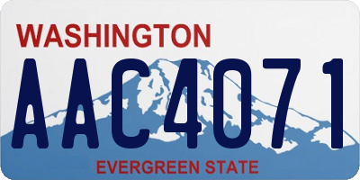 WA license plate AAC4071