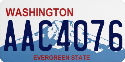 WA license plate AAC4076
