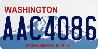WA license plate AAC4086