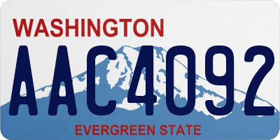 WA license plate AAC4092