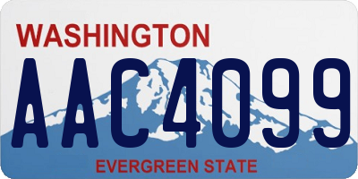 WA license plate AAC4099