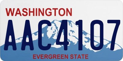 WA license plate AAC4107