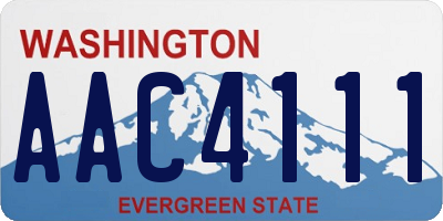 WA license plate AAC4111