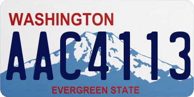 WA license plate AAC4113