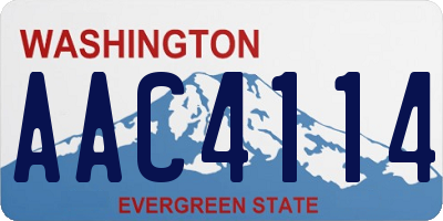 WA license plate AAC4114