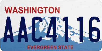 WA license plate AAC4116
