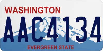 WA license plate AAC4134