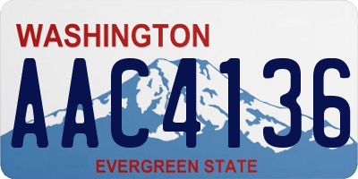 WA license plate AAC4136