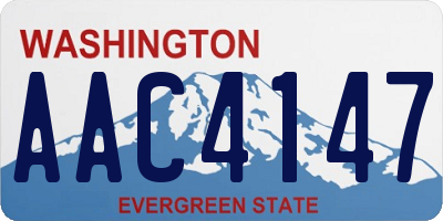 WA license plate AAC4147