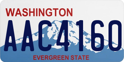 WA license plate AAC4160