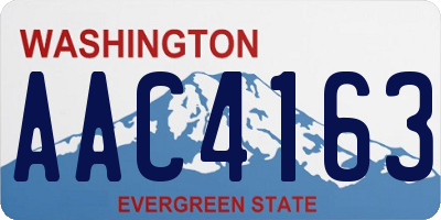 WA license plate AAC4163