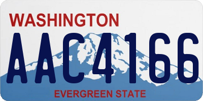 WA license plate AAC4166