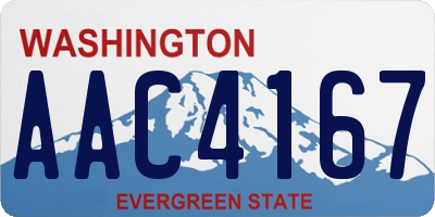 WA license plate AAC4167