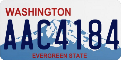 WA license plate AAC4184