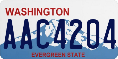 WA license plate AAC4204